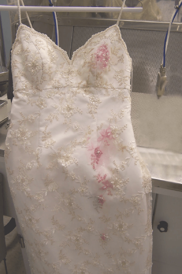 staining wedding dress
